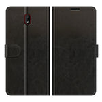Per Nokia C1 Plus R64 Texture Custodia protettiva a vibrazione orizzontale singola con supporto e slot per schede e portafoglio e cornice per foto