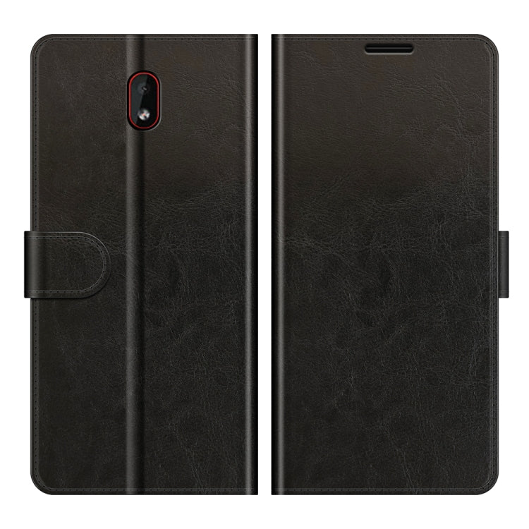Per Nokia C1 Plus R64 Texture Custodia protettiva a vibrazione orizzontale singola con supporto e slot per schede e portafoglio e cornice per foto