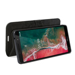 Per Nokia C1 Plus R64 Texture Custodia protettiva a vibrazione orizzontale singola con supporto e slot per schede e portafoglio e cornice per foto