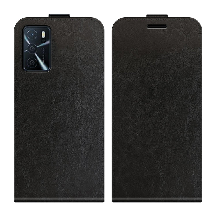 Per OPPO A16 R64 Texture Custodia protettiva in pelle a vibrazione verticale singola con slot per schede e cornice per foto, For OPPO A16
