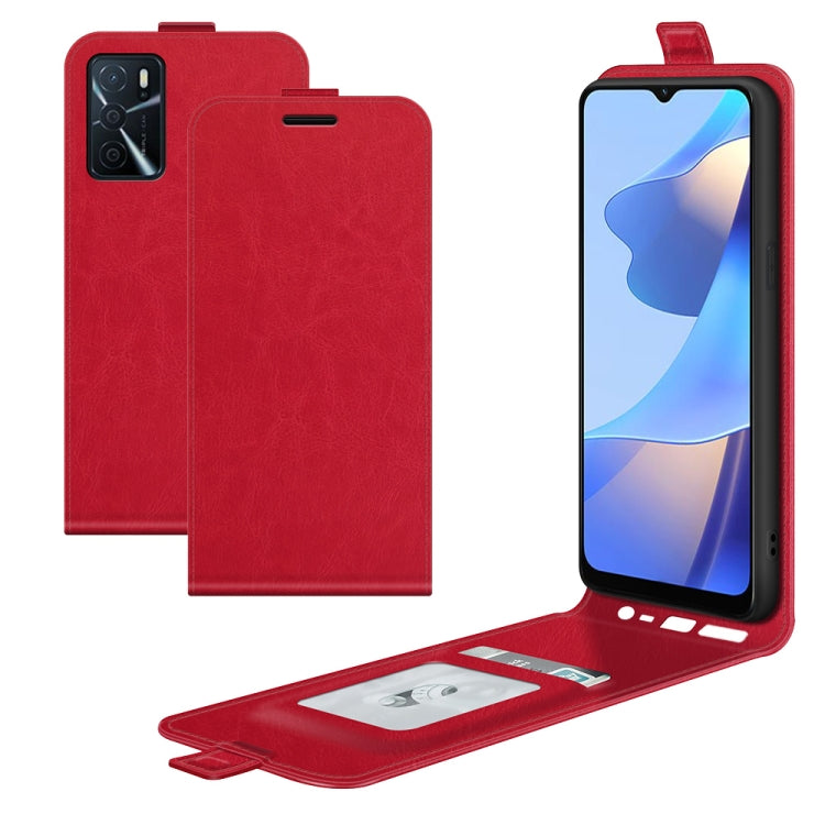 Per OPPO A16 R64 Texture Custodia protettiva in pelle a vibrazione verticale singola con slot per schede e cornice per foto, For OPPO A16