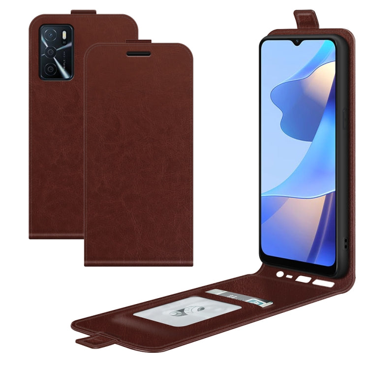Per OPPO A16 R64 Texture Custodia protettiva in pelle a vibrazione verticale singola con slot per schede e cornice per foto, For OPPO A16
