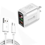 Caricabatterie rapido QC3.0 USB con cavo Micro USB 20W