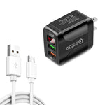 Caricabatterie rapido QC3.0 USB con cavo Micro USB 20W