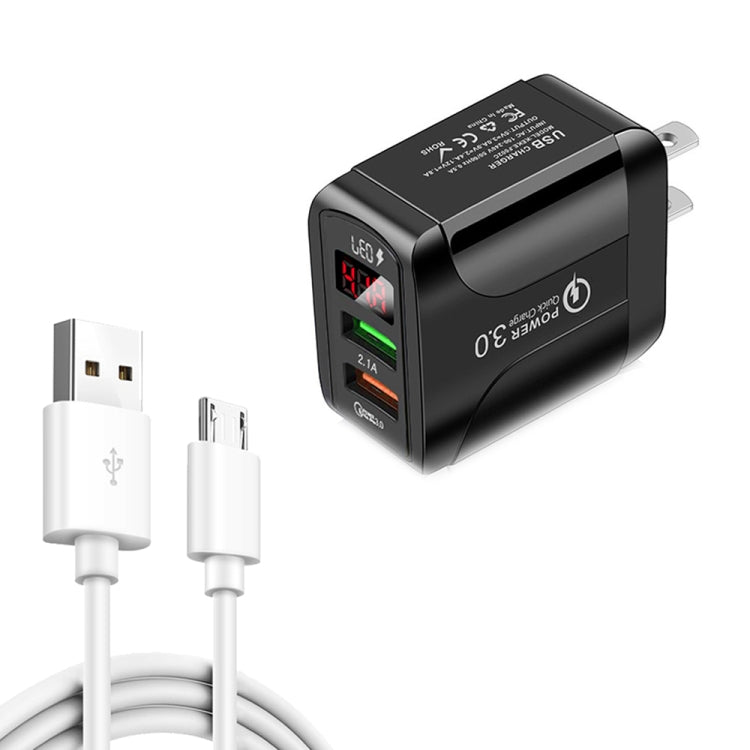 Caricabatterie rapido QC3.0 USB con cavo Micro USB 20W