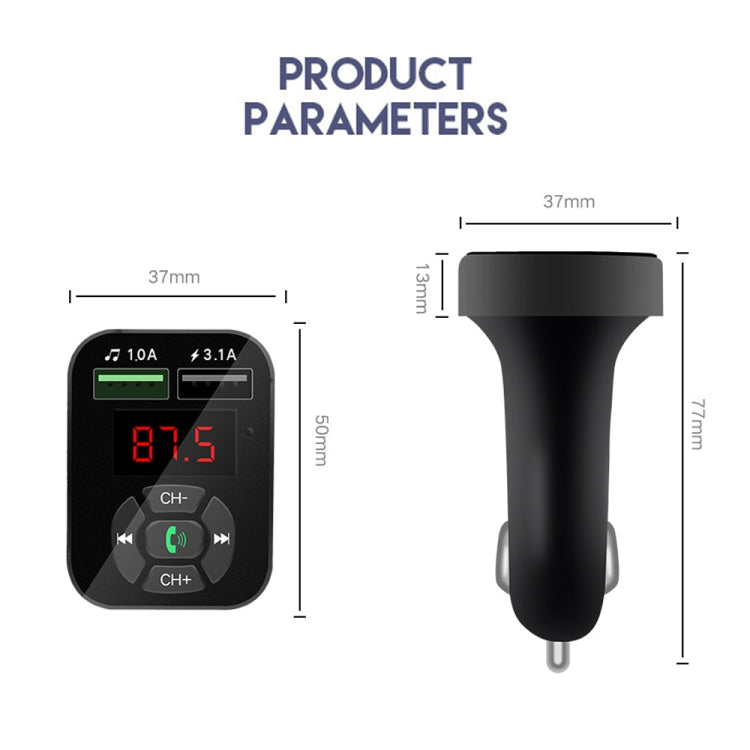 Trasmettitore FM auto A9 Bluetooth vivavoce doppia USB