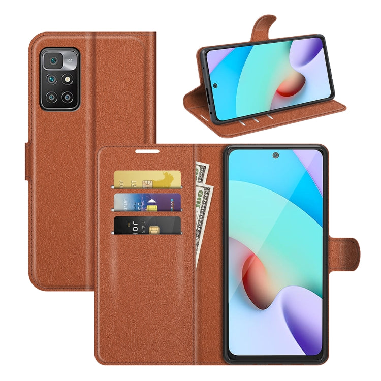 Per Xiaomi Redmi 10 Litchi Texture Custodia protettiva a vibrazione orizzontale con supporto e slot per schede e portafoglio, For Xiaomi Redmi 10