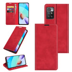 Per Xiaomi Redmi 10 Custodia in pelle con ventosa magnetica per affari retro-pelle con supporto e slot per schede e portafoglio, For Xiaomi Redmi 10