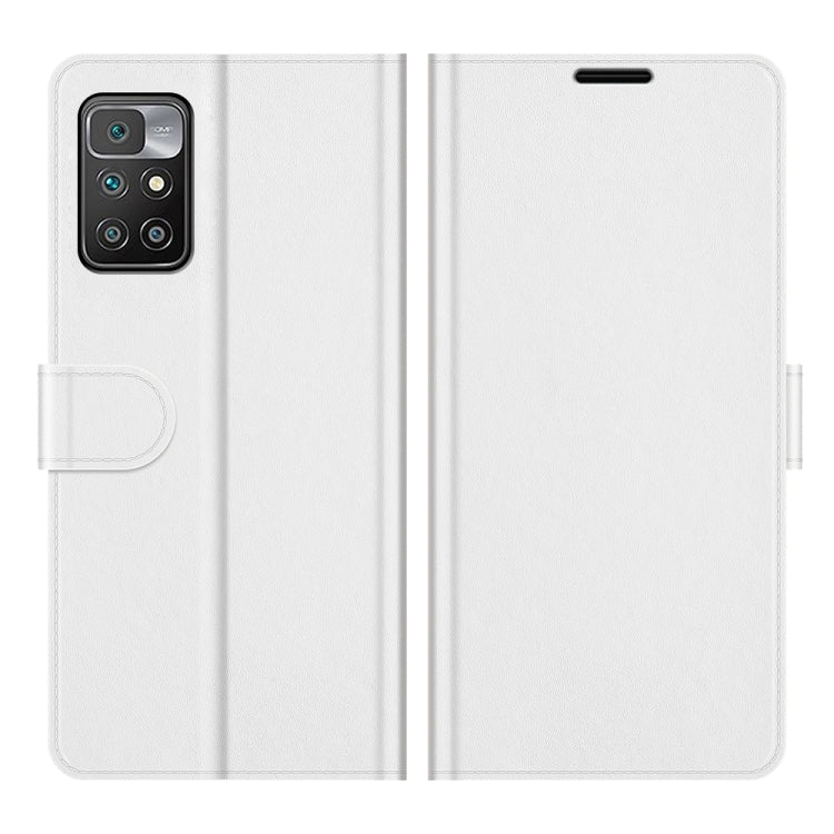 Per Xiaomi Redmi 10 R64 Texture Custodia protettiva a vibrazione orizzontale singola con supporto e slot per schede e portafoglio e cornice per foto, For Xiaomi Redmi 10