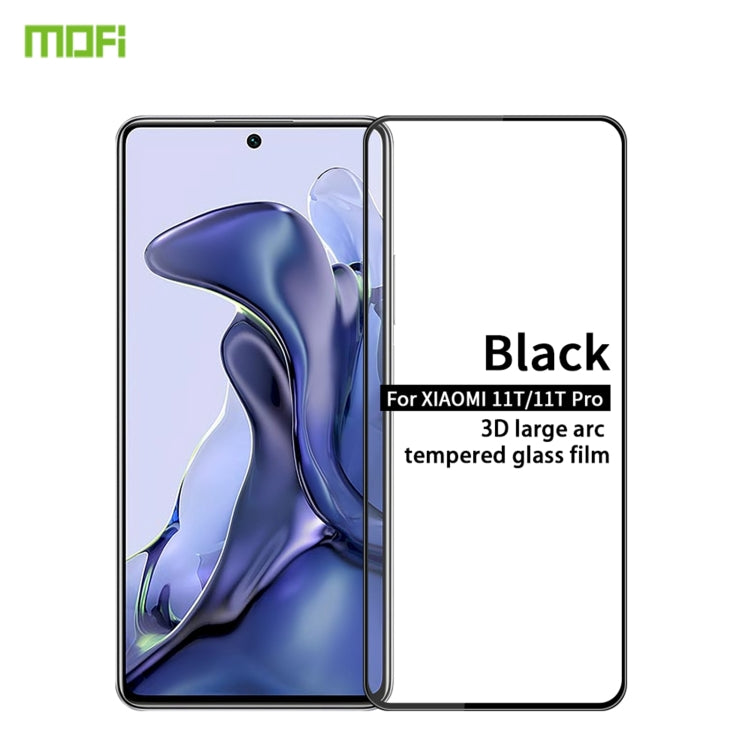 Pellicola in vetro temperato con schermo curvo antideflagrante MOFI 9H 3D, For Xiaomi Mi 11T / 11T Pro