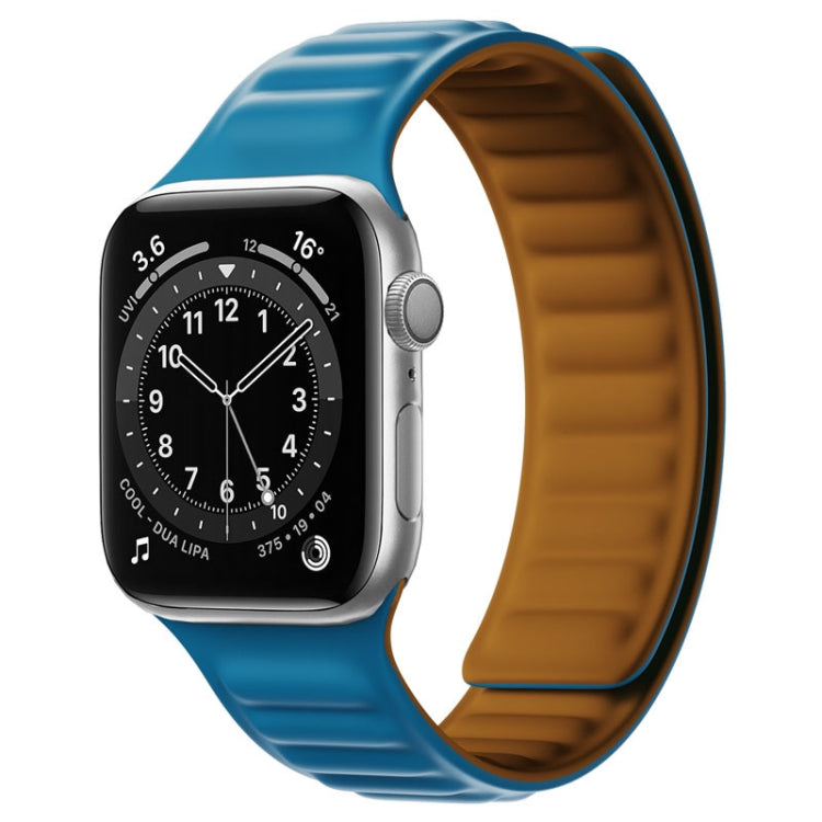 Cinturino in silicone con cinturino magnetico per Apple Watch Series, 7 45mm / 6&SE&5&4 44mm / 3&2&1 42mm