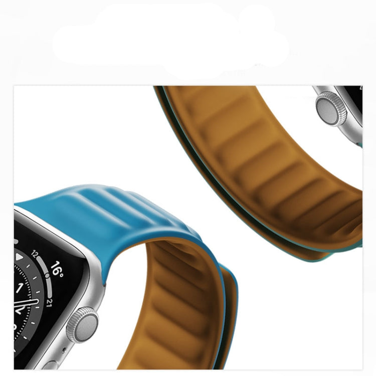 Cinturino in silicone con cinturino magnetico per Apple Watch Series, 7 45mm / 6&SE&5&4 44mm / 3&2&1 42mm