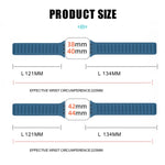 Cinturino in silicone con cinturino magnetico per Apple Watch Series, 7 45mm / 6&SE&5&4 44mm / 3&2&1 42mm