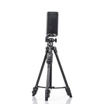 Supporto per treppiede in alluminio YUNTENG 6208 con telecomando Bluetooth e morsetto per testa e telefono a 3 vie, VCT-6208