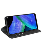 Per TCL 20 R 5G Custodia in pelle per telefono con ventosa magnetica retro-pelle con supporto e slot per schede e portafoglio, For TCL 20 R 5G