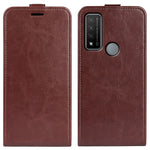 Per TCL 20 R 5G R64 Texture Custodia protettiva per telefono in pelle con vibrazione verticale singola con slot per schede e cornice per foto, For TCL 20 R 5G