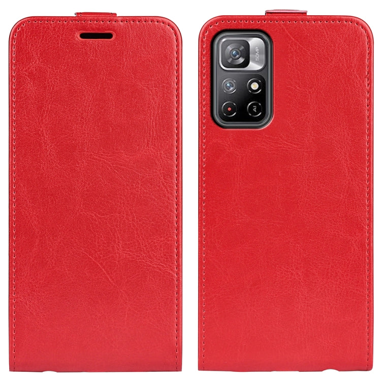Per Xiaomi Redmi Note 11 R64 Texture Custodia protettiva in pelle a vibrazione verticale singola con slot per schede e cornice per foto, For Xiaomi Redmi Note 11