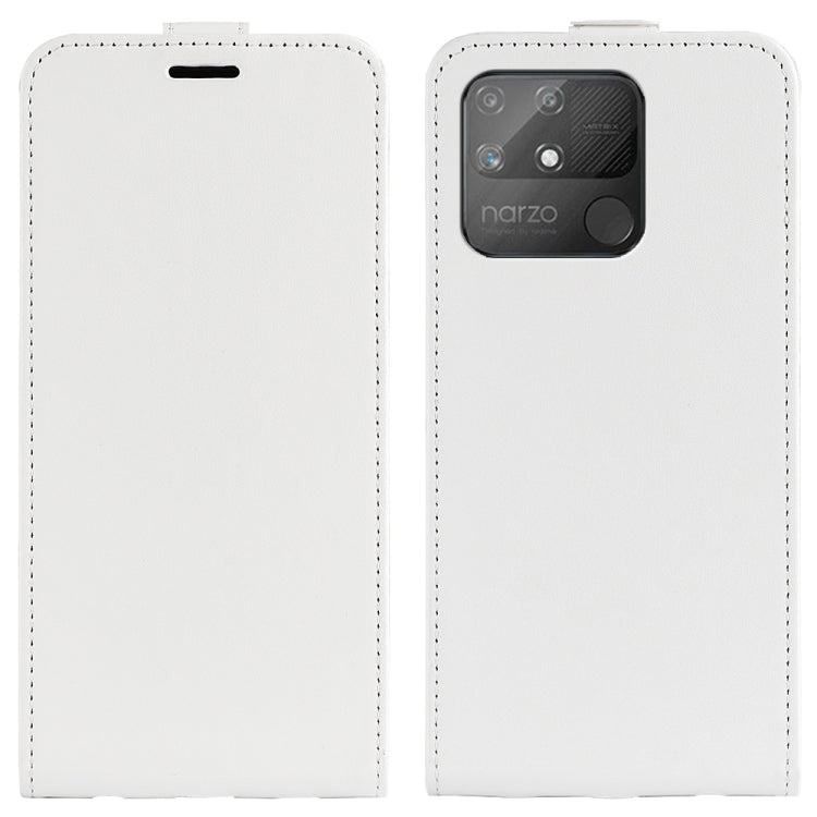 Per OPPO Realme Narzo 50A R64 Texture Custodia in pelle a vibrazione verticale con slot per schede e cornice per foto, For OPPO Realme Narzo 50A