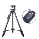 YUNTENG VCT-5218 Supporto per treppiede in alluminio con telecomando Bluetooth e morsetto per testa e telefono a 3 vie, VCT-5218