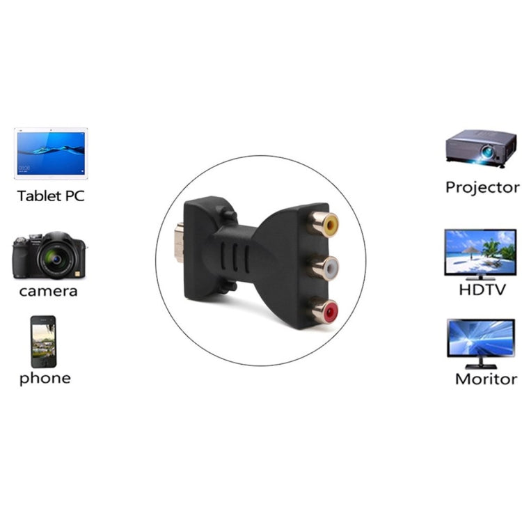 Adattatore HDMI maschio a 3 RCA RGB placcato oro