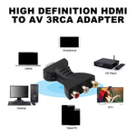 Adattatore HDMI maschio a 3 RCA RGB placcato oro