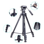 Supporto per treppiede in lega di alluminio YUNTENG VCT-880 con testa tridimensionale, VCT-880