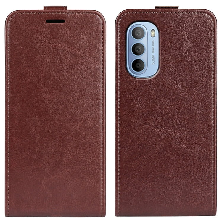 Per Motorola Moto G31 4G R64 Texture Custodia per telefono in pelle a vibrazione verticale singola, For Motorola Moto G31 4G