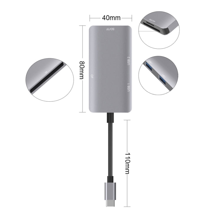 Adattatore HUB 5 in 1 con doppie porte USB 3.0 e lettore schede