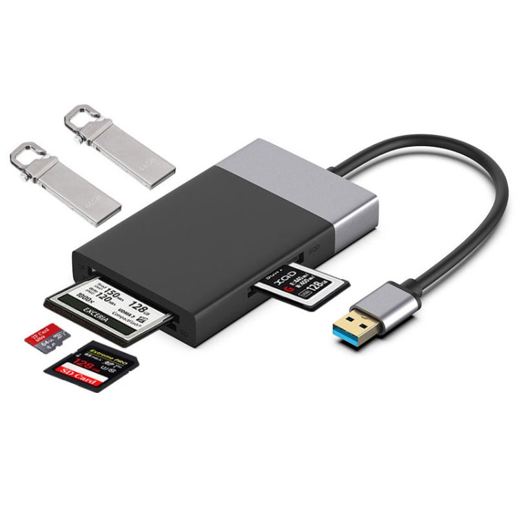 Hub USB 3.0 6 in 1 con lettore schede CF SD TF XQD