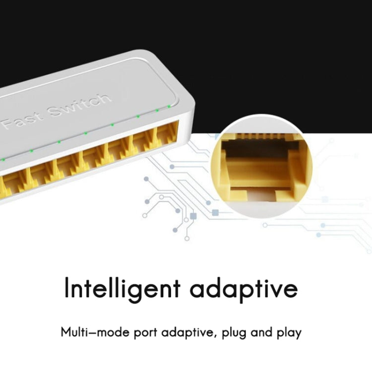 Mini switch RJ45 8 porte 100M non gestito plug and play