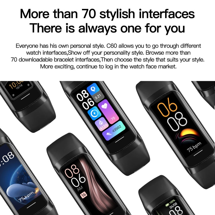 C60 Smart Fitness Band impermeabile IP67 1,1 pollici