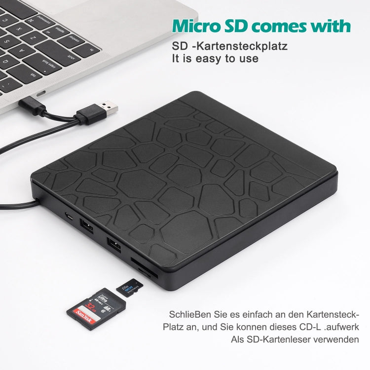Unità DVD esterna masterizzatore CD DVD USB 3.0 con slot SD