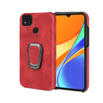 Custodia per telefono PU con supporto ad anello per Xiaomi Redmi 9C / Redmi 9 India / Redmi 9C NFC / Poco C3, For Xiaomi Redmi 9C