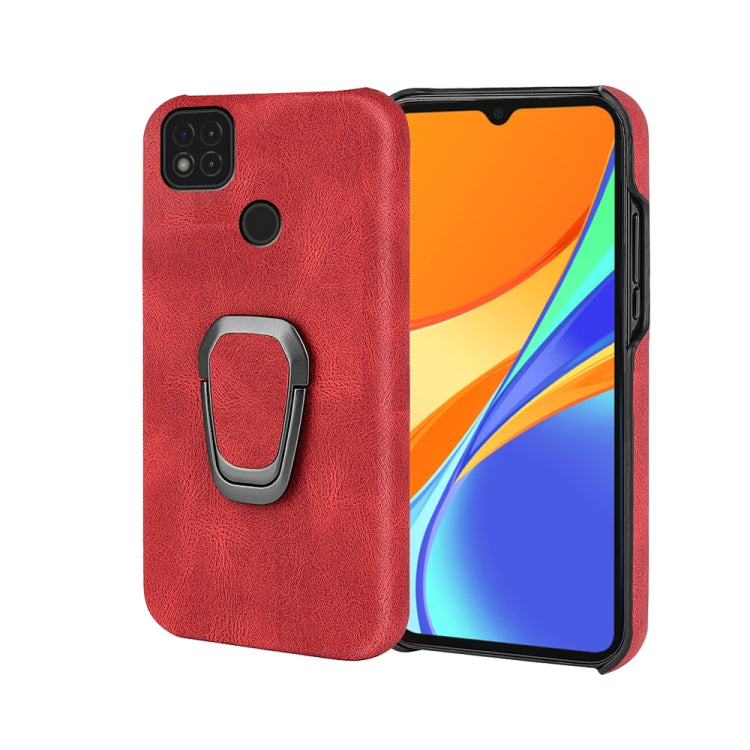 Custodia per telefono PU con supporto ad anello per Xiaomi Redmi 9C / Redmi 9 India / Redmi 9C NFC / Poco C3, For Xiaomi Redmi 9C