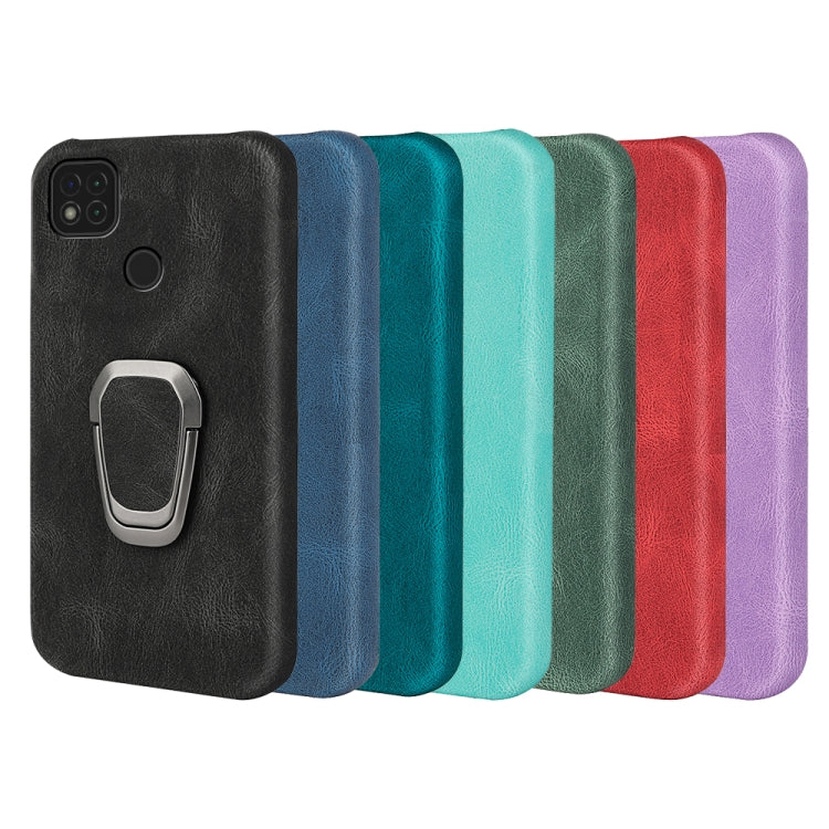 Custodia per telefono PU con supporto ad anello per Xiaomi Redmi 9C / Redmi 9 India / Redmi 9C NFC / Poco C3, For Xiaomi Redmi 9C