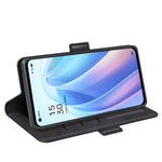Per OPPO Reno7 5G Custodia in pelle a vibrazione orizzontale con fibbia magnetica a doppio lato con supporto e slot per carte e portafoglio, For OPPO Reno7 5G