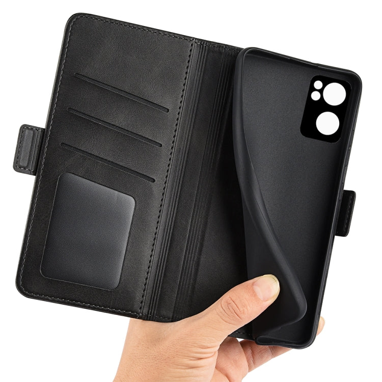 Per OPPO Reno7 5G Custodia in pelle a vibrazione orizzontale con fibbia magnetica a doppio lato con supporto e slot per carte e portafoglio, For OPPO Reno7 5G