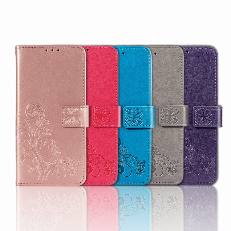 Custodia per telefono in pelle goffrata con chiusura a quattro foglie, For Xiaomi 12