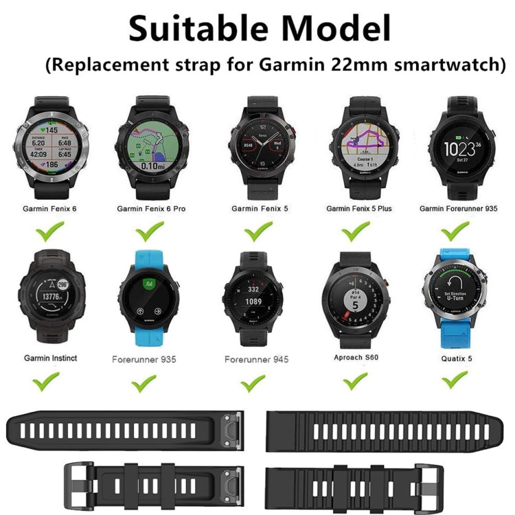 Cinturino sportivo in silicone per Garmin Fenix 6
