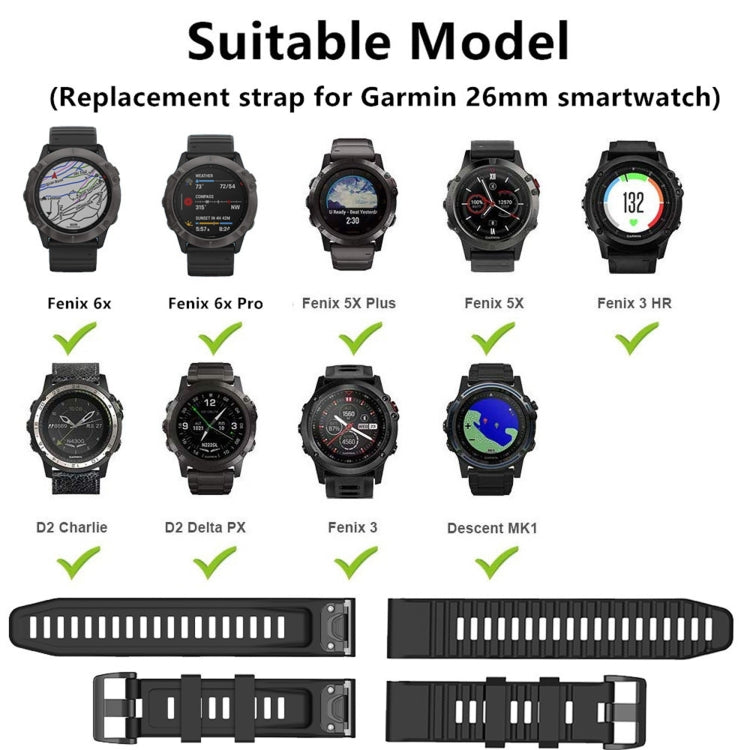 Cinturino sportivo in silicone 26 mm per Garmin Fenix 7X