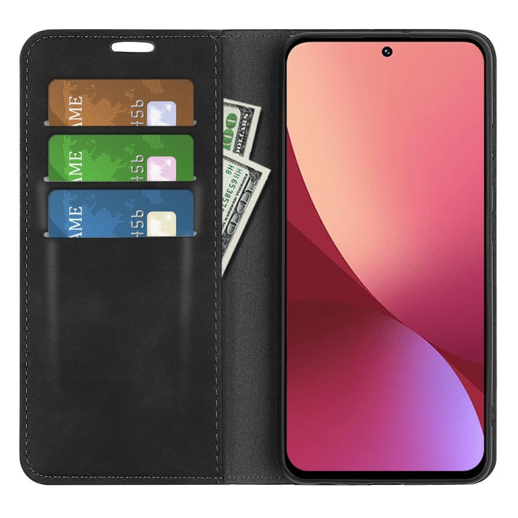 Per Xiaomi 12 Pro Custodia per telefono in pelle con aspirazione magnetica retro-pelle, For Xiaomi 12 Pro
