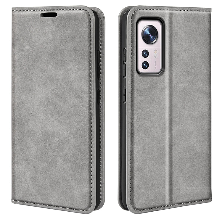Per Xiaomi 12 Pro Custodia per telefono in pelle con aspirazione magnetica retro-pelle, For Xiaomi 12 Pro