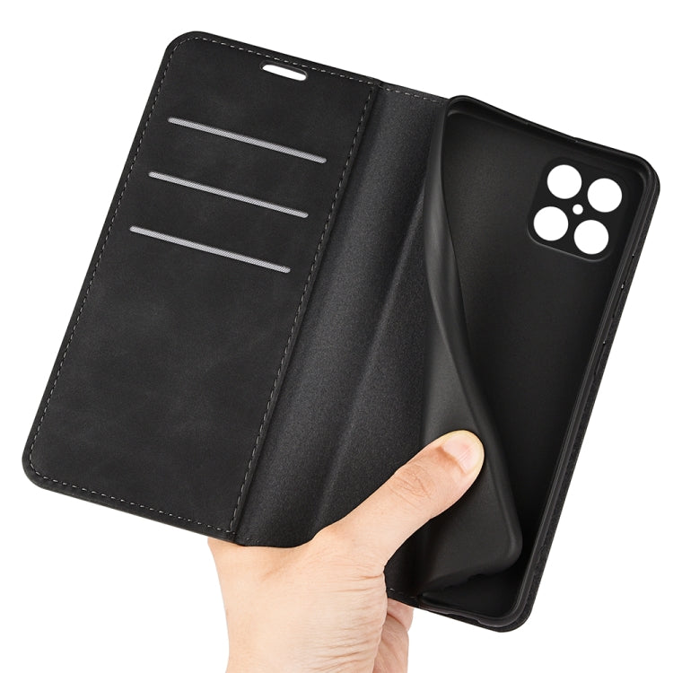 Per Honor X8 Custodia per telefono in pelle con aspirazione magnetica retro-pelle, For Honor X8