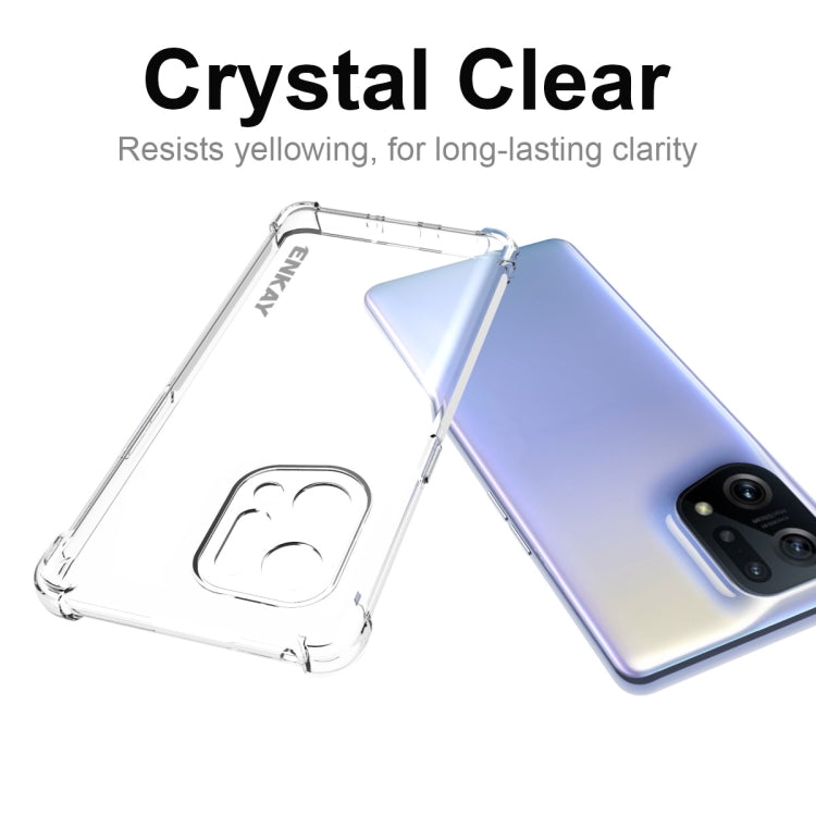 ENKAY Custodia antiurto in TPU trasparente Custodia morbida antiscivolo, For OPPO Find X5, For OPPO Find X5 Pro, For OPPO Reno7 5G Global, For Realme 9 Pro, For Realme 9 Pro+, For Realme C35