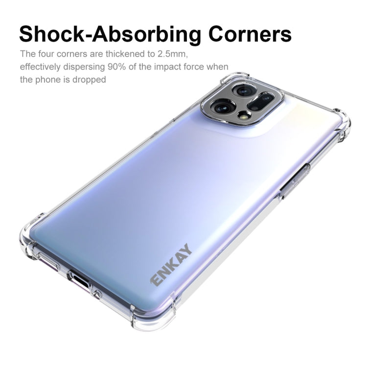 ENKAY Custodia antiurto in TPU trasparente Custodia morbida antiscivolo, For OPPO Find X5, For OPPO Find X5 Pro, For OPPO Reno7 5G Global, For Realme 9 Pro, For Realme 9 Pro+, For Realme C35