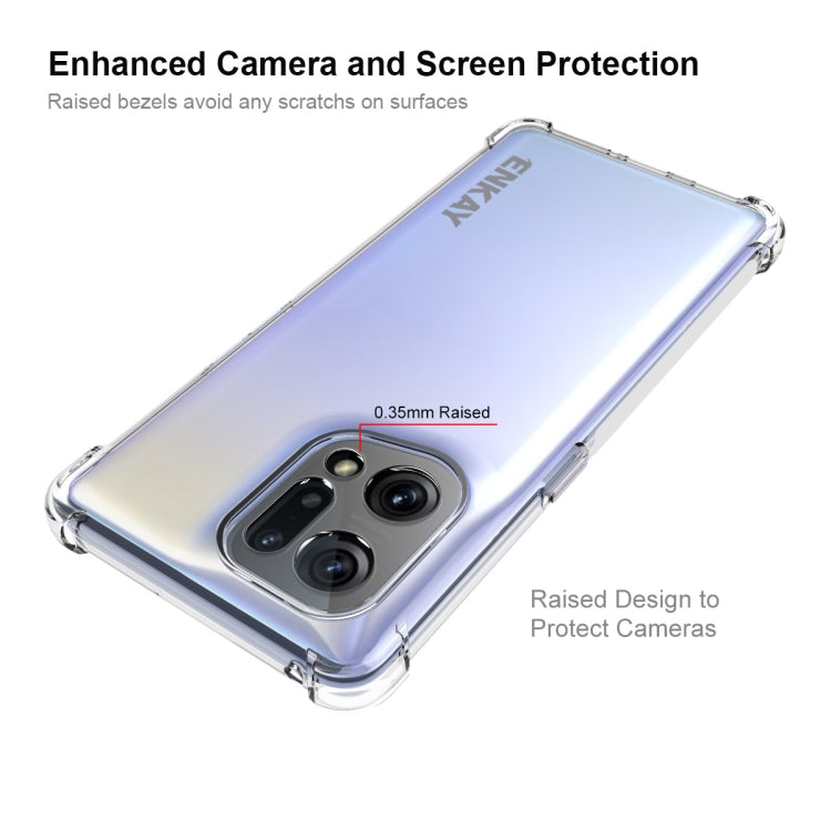 ENKAY Custodia antiurto in TPU trasparente Custodia morbida antiscivolo, For OPPO Find X5, For OPPO Find X5 Pro, For OPPO Reno7 5G Global, For Realme 9 Pro, For Realme 9 Pro+, For Realme C35