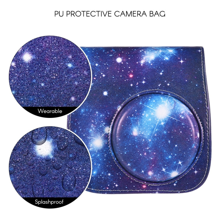 Custodia in pelle PU per fotocamera full body con cinturino per FUJIFILM instax mini 9 / mini 8+ / mini 8, Universe Pattern