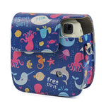 Custodia in pelle PU per fotocamera full body modello Ocean World con cinturino per FUJIFILM instax mini 9 / mini 8+ / mini 8, Ocean World Pattern