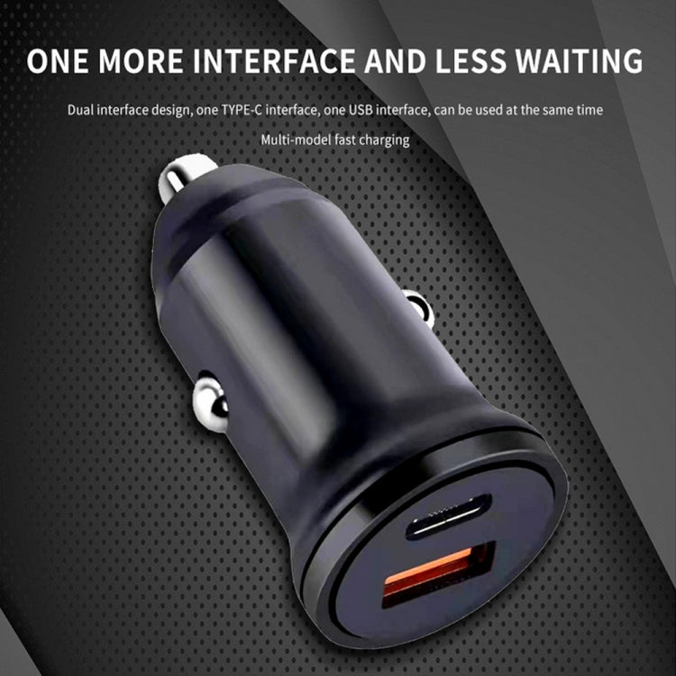 Caricabatteria auto USB-C 25W con cavo dati 8 pin 1m