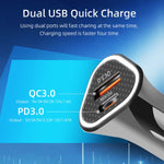 Caricatore auto 38W USB-C PD 20W + QC3.0 con cavo Micro USB 1 m